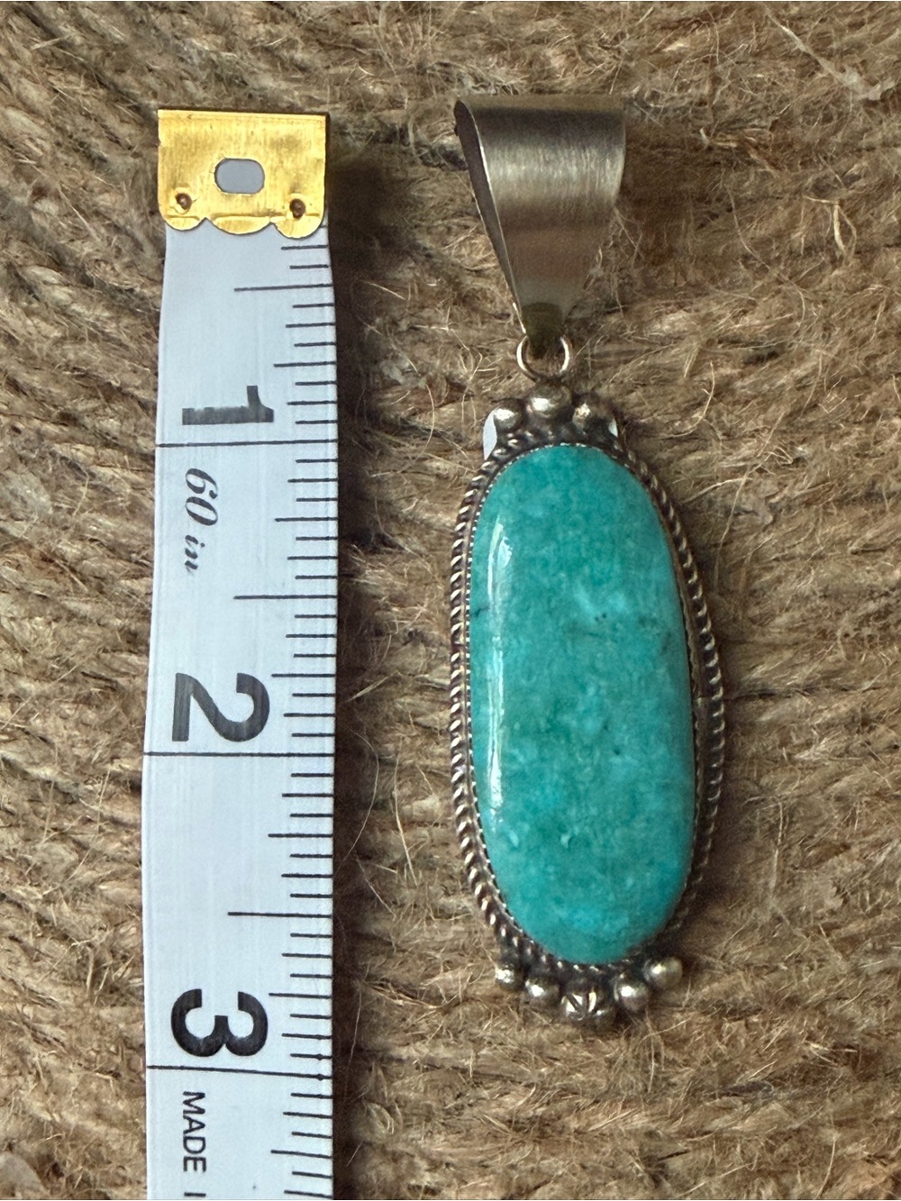 Sterling Silver Royston Turquoise Pendant Necklace - Green Stone - Picture 8 of 8